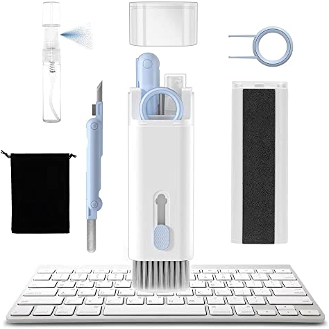 Stickerboy 7 in 1 Keyboard Cleaner Kit Multifunctional Electronic Cleaner Tool with Screen Wipe Cloth KeyCaps Puller Foldable for Computer, Laptop, Bluetooth Earphones, Camera Lens