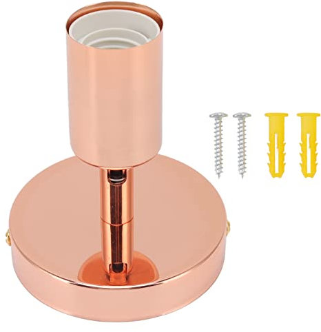 Riuulity Douille de lampe décorative, 85 à 265 V, brossée, brillante, douille en fer, facile à installer pour ampoule à incandescence E27 E26 (or rose)