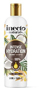 INECTO Natural Coconut Shampoo 500ml, Super-Creamy Infused with Pure Organic Coconut Oil, Silky Smooth Relief, Hydrated Hair