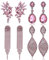 Kakonia 4 paia di orecchini a clip per le donne ragazze elegante dichiarazione argento cristallo strass orecchini a pendente non forato Clip Orecchini Set per matrimonio Prom
