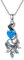 LONAGO Pfau Halskette 925 Sterling Silber Pfau mit Blauem Herz Anhänger Halskette für Frauen