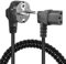 GELRHONR Câble d'alimentation CEE 7/7 vers C13,Cable Alimentation ecran pc,3 Pin AC Cordon électrique Secteur Câble Spiralé pour moniteurs, PC, imprimante, Scanner (Right Angle C13)