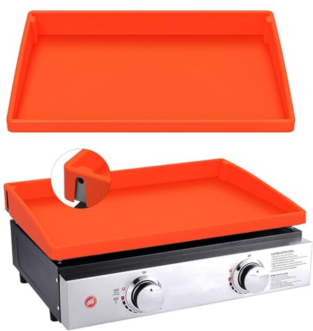 Jacooxi Tapis de gril en silicone de 55,9 cm pour barbecue Blackstone, housse de protection pour surface de cuisson toutes saisons, orange