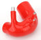 Kit Tubo Flessibile di Aspirazione in Silicone per Abarth 500 595 695 1.4L TurboJet 2008-2023 (Rosso)