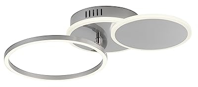 Paul Neuhaus LED, Deckenleuchte,29W-1500lm. edelstahl,420x334x82mm