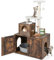 COSTWAY Litter Box Enclosure with Cat Tree, 2-in-1 Hidden Cats Washroom with Kitty Condo, Scratching Posts, Plush Perch, Indoor Cat House Cupboard