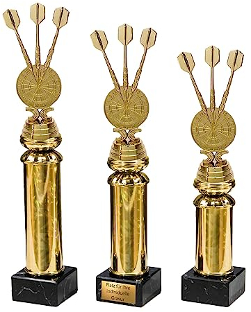 eberin · Dart Pokal · Dart WM · Dartturnier · Skulptur · Pokal · Wanderpokal · Dartpfeile · Kneipe · Event · mit oder ohne Gravur · in 3 Größen erhältlich (Größe: 25,5cm)