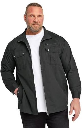 BadRhino Big & Tall Zip Through Jacket - Men's - Plus Size Curve Black