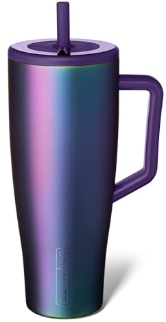 BrüMate Era 40 oz Tumbler with Handle and Straw | 100% Leakproof Insulated Tumbler with Lid and Straw | Made of Stainless Steel | Cup Holder Friendly Base | 40oz (Dark Aura)