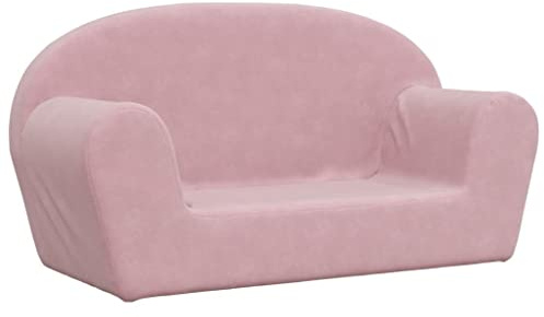 vidaXL Divano per Bambini a 2 Posti Rosa in Morbido Peluche