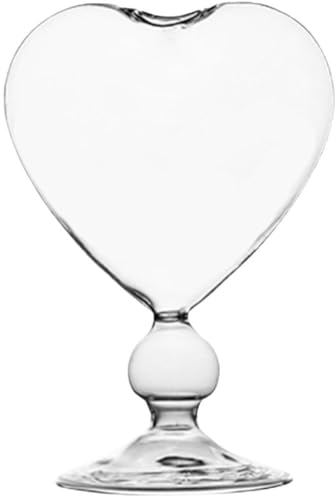Garneck 1 x Glasvase in Herzform, transparente Herz-Blumenvase, einzigartige, moderne Wasserpflanzvase für Zuhause, Büro, Tisch, Bücherregal, Dekoration oder Einweihungsfest, Geschenk, G19430646XH