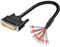 Harrisen DB25-Stecker lötfreier Adapter mit 1.5M 26AWG Ersatzkabel,Kunststoffgehäuse RS232 D-SUB Seriell auf 25-poligen Port-Terminal-Stecker Adapter Breakout Board