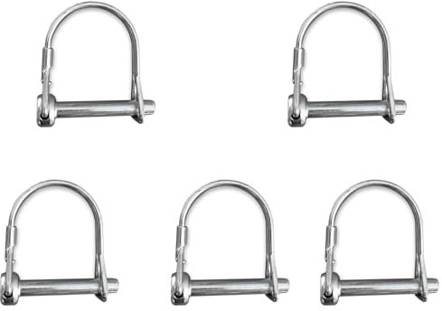 Aoktorkit 5 perni di bloccaggio per filo da 6 mm x 55 mm, perno di bloccaggio con arco rotondo di sicurezza, per rimorchi agricoli, prato, giardino