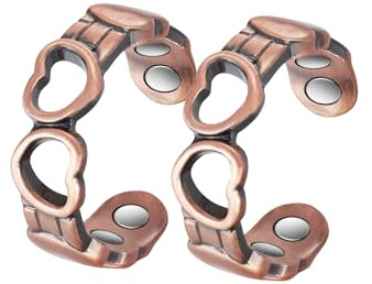YINOX Superstarker magnetischer Kupferring für Frauen, ein Liebeskupferring, der Liebe symbolisiert, inklusive 4 NdFeB-Magneten und hochwertiger Geschenkbox (2,3 Zoll) (2 PC)