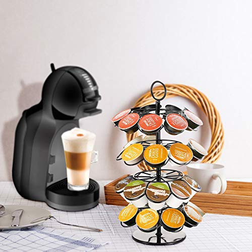 Porta Capsule, Compatibile con 36 Capsule, 360 Girevole Porta Capsule Porta Cialde Organizer per Carosello di Cialde di Caffè
