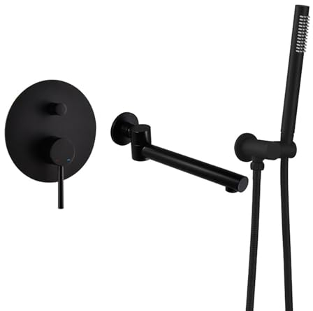 XJTNLB Mischbatterie Dusche Unterputz Schwarz Armatur Dusche Badewanne mit Umsteller Warm und Kaltwasser Messing,C