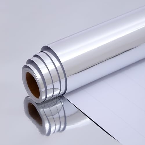 HBell Geschenkpapierrolle, metallisch-silberfarben, 43 cm x 10 m, einfarbig, matt, perfekt für Geschenkverpackungen, Bastelarbeiten, Hochzeit, Geburtstag, Weihnachten, Babyparty, festliche