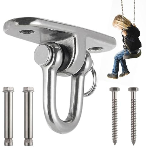 Soportes para columpios, ganchos para hamaca, clip de techo, abrazadera de acero inoxidable, soporte giratorio de 360°, organizador de ganchos de columpio resistente para porche, patio, parque