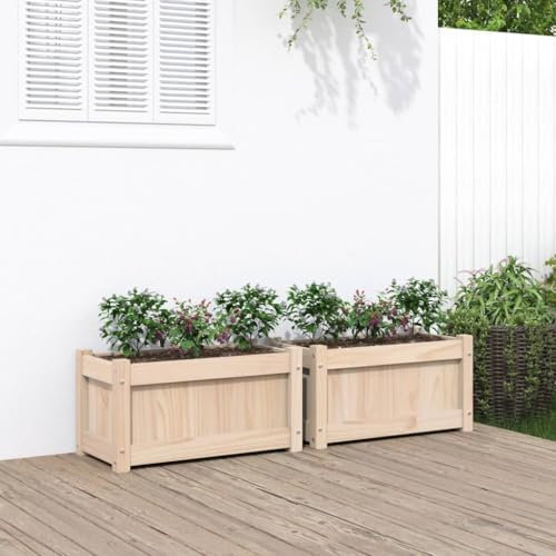 Xichuzi Pflanzkübel 2 STK. Massivholz Kiefer, Pflanzkasten, Blumenkasten, Blumenkübel, Blumentopf, Pflanztrog, Pflanzkiste, Tomaten Kübel - 837440