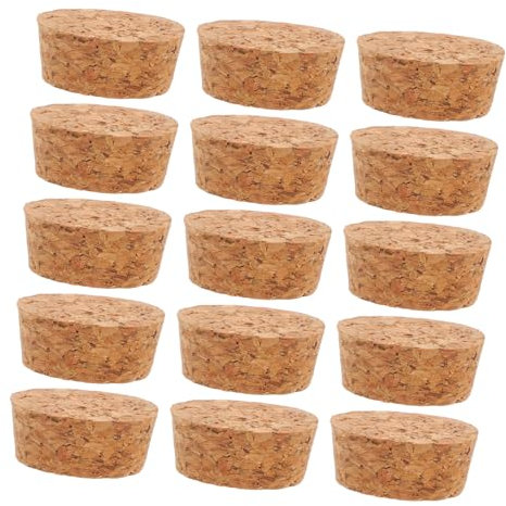Zerodeko 20pcs Cork Red Wine Flask Stopper Wooden Tapered Plugs Wine Bottle Stoppers