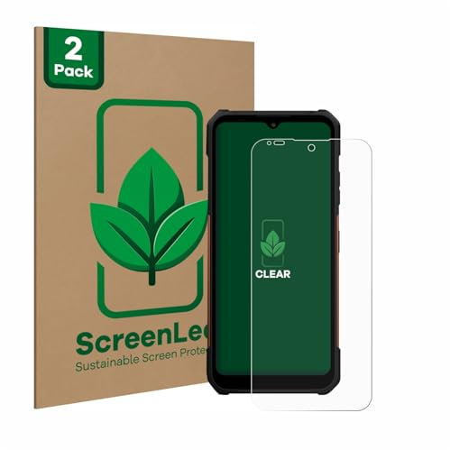 ScreenLeaf 2 Pack Screen Protector compatible with myPhone Hammer Construction 2 Thermal 5G [sustainable screen protection, clear, anti-scratch]