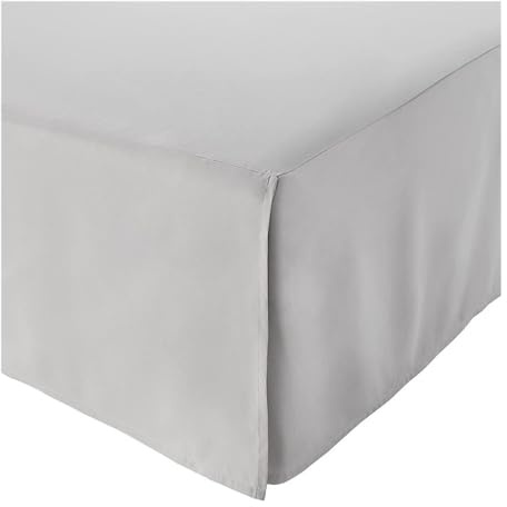 FOVAOK Cache-sommier plissé sur mesure de style européen absolument élégant avec plateforme - Couvre-lit de 35,6 cm de hauteur (gris clair) (gris clair, 180 x 200 x 35 cm)