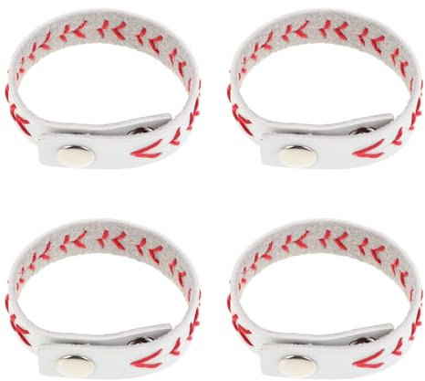 CALLARON Baseball Softball Armbänder 4 Stück Verstellbar Pu Wachsband Sportler Fans Gastgeschenke Sportpartys