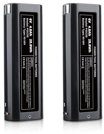 2 PACKS 6V 4.8Ah 404717 Ni-MH Replacement for Paslode Battery Compatible with Paslode 404717 B20544E 404400 900400 IM250 IM250A IM350A B20720 CF-325 IM200 F1