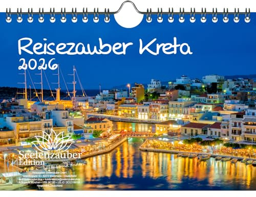 Reisezauber Kreta DIN A5 Kalender für 2026 Heraklion Griechenland Strand Urlaub - SetInhalt: 1x Kalender, 1x Weihnachtsanhänger (insgesamt 2 Teile)