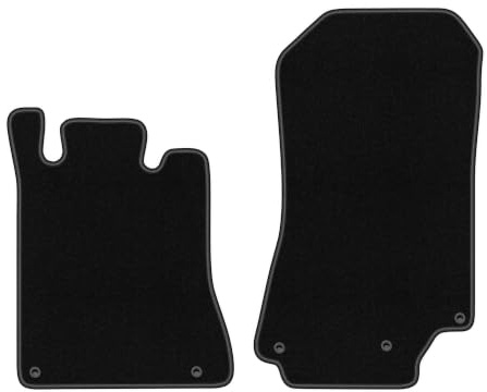 Velours-Fußmatten passend für Mercedes SL R129 1989-2001, Schwarz, BASIC | passend für 500 sl; dünner Velours-Teppich (Polypropylen), ca. 4 mm; rutschfest, vormontierte Befestigungen (Typ NAP16)