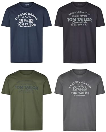 TOM TAILOR Herren Tom Tailor Shirt 4er Pack T-Shirt