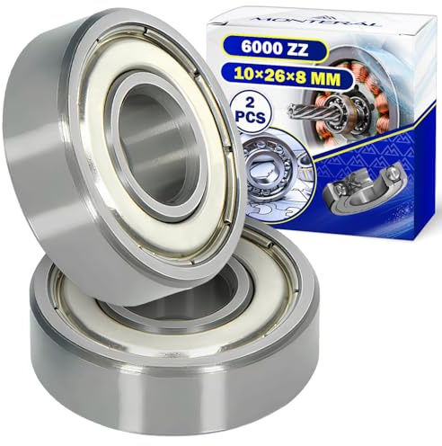 2 Stück Kugellager 6000 ZZ für den Motor mit Größe 10x26x8 mm - MONTERAL