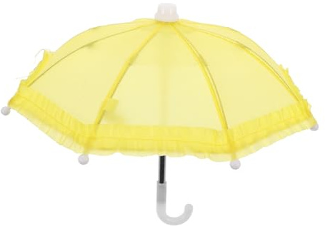 BESTYASH Mini Parasol and Umbrella Decoration for 18 Inch Dolls, Yellow Bubble Umbrella Toy, Dollhouse Garden Accessory for Summer Play