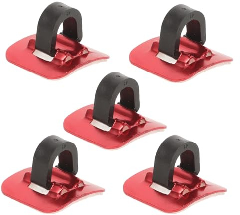 JOINPAYA 5 Satz Seilzug Scheibenbremsclips und Fahrradschaltzugklemmen aus Aluminiumlegierung und Kunststoff Leichtes Cclip Design für Mountainbikes und Rennräder in Rot