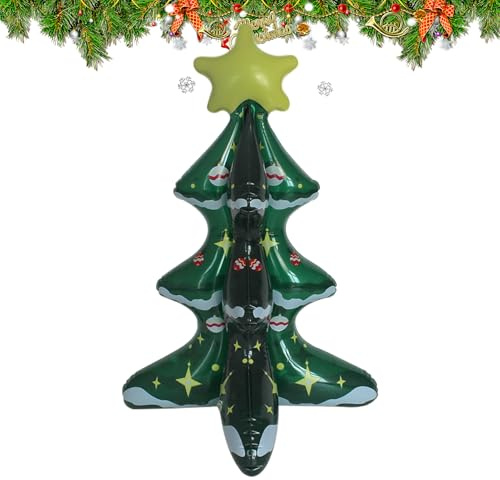 Aufblasbarer Weihnachtsbaum – Ballon in Form eines Tannenbaums zum Aufblasen, realistische Dekoration für Party, Balkon, Wohnzimmer, Garten, Terrasse, Rasen, Hof