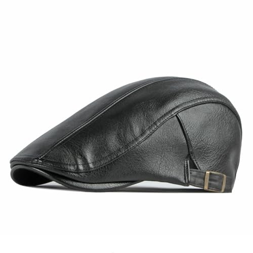 meioro Schiebermütze Barret Hut, Leder Flat Cap Herren Klassische Golf Newsboy Cap Gatsby Ivy Irish Caps, Baskenmütze Herren Winter Hüte Beret Hut Vintage Kleid Hüte für Männer und Frauen
