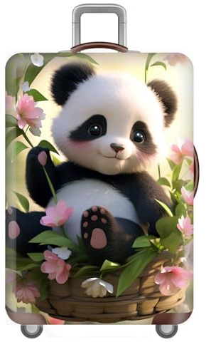 Niedliche Panda KofferschutzhüLle,Blumen Tier Elastische SchutzhüLle FüR Trolley Koffer,Staubdichte KofferhüLle,KofferüBerzug,Luggage Cover FüR 18–32 Zoll,Kinder,Erwachsene (Bunt 5,M(22-24inch))