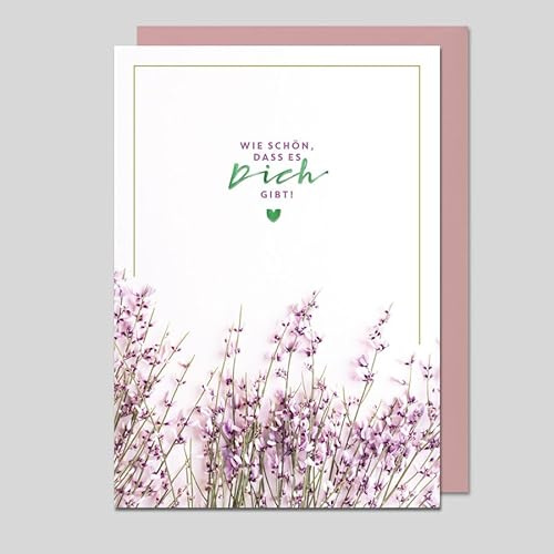Michel Verlag Spruchkarte HERZENSMENSCH | Grußkarte mit Spruch Herz | Liebe Freundschaft Bestie Lieblingsmensch Beste Freundin | Klappkarte inkl. Umschlag, 17x12cm (Schön, dass es Dich gibt!)