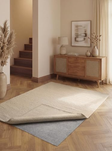 vikosa Solid - Teppich Unterlage Prove, rutschfestes Teppichpad, Anti-Rutsch-Matte dünn, zuschneidbare Rutschmatte, Teppich Stopper, Universeller Gleitschutz für Boden, Schubladen - Grau, 190x290cm