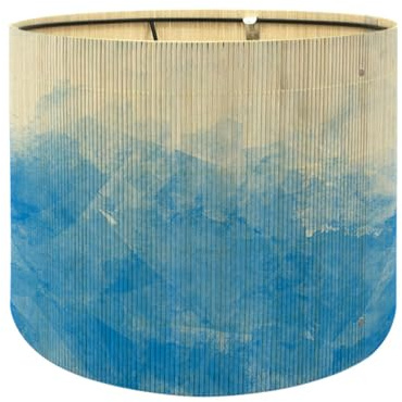 CiCixixi Abat-jour Vintage 30 cm – Bambou Aquarelle Bleu pour E27