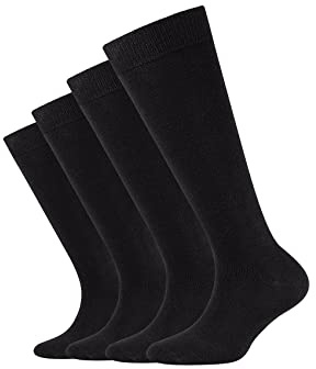 Camano 003902000 - Kinder organic ca-soft Kniestrümpfe 4 Paar, Größe 31/34, Farbe black