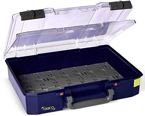 raaco 142557 Werkzeugkoffer CarryLite-LMS 80 4x8-0 mit Sandwichdeckel in blau leer