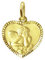 CLEVER SCHMUCK Herz Anhänger mit Engel 11 x 10 mm Rückseite Gott schütze Dich * Blumendekor Rand diamantiert 333 Gold 8 Karat im Schmucketui