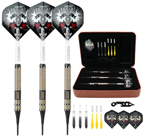 CUESOUL 16 Grams Deluxe Soft Tip Darts Set with Luxury Case(JL-STL-B1102+D602)