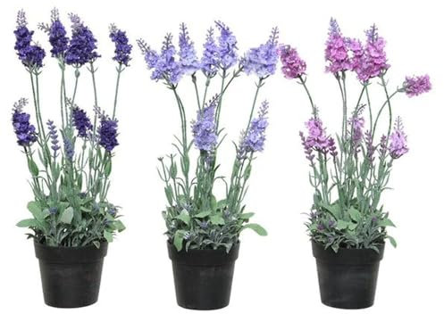 PERAGASHOP 1 Kunstpflanze Lavendel 10 x 37 cm wählbar Dekoration Haus