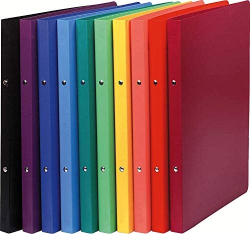 Exacompta 541999E Ringbuch (PP, DIN A4, blickdicht, Rücken 20mm) 10 Stück gemischte farben (Ringbuch 4 Ringe, sortiert, 30er Pack)