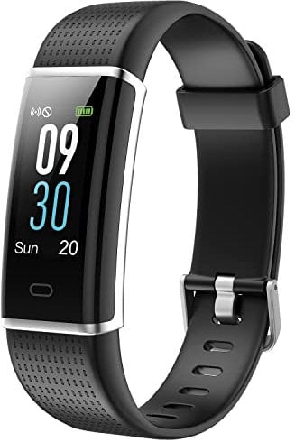 Aquarius IP68 Waterproof Bluetooth Fitness Tracker with Heart Rate Monitor and Step Counter - Black