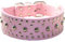 haoyueer Unisex-Hundehalsband aus Leder, mit Nieten, Größe M, L, Größe L, Rosa
