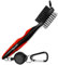 Tyouki Golf Brush with Groove Cleaner, Nylon & Steel Golf Club Brush Portable Golf Clean Tool with Adjustable Aluminum Carabiner for hanging on golf bag, Lightweight, Ergonomic Design (Red)