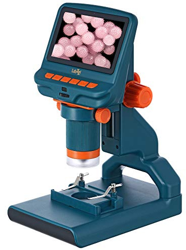 Levenhuk LabZZ DM200 LCD STEM Digitales Mikroskop für Kinder mit Bildschirm | Einfach zu Bedienen, 17–220x Zoom, mit Foto/Video, Kabellose Fernbedienung, Fertigen Präparaten, für Lernen und Forschen